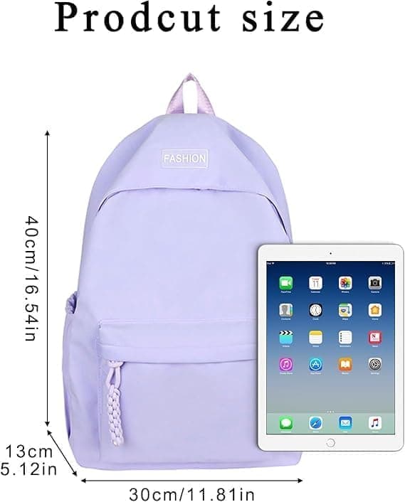 Waterproof School Backpack for Travel, Unisex Student Bag Purple V1188-MS-325-0566