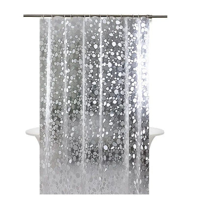 1.8m Waterproof Shower Curtain Lining Pebble Pattern Transparent Odorless for Bathroom, 180x200cm V1188-MS-325-0570