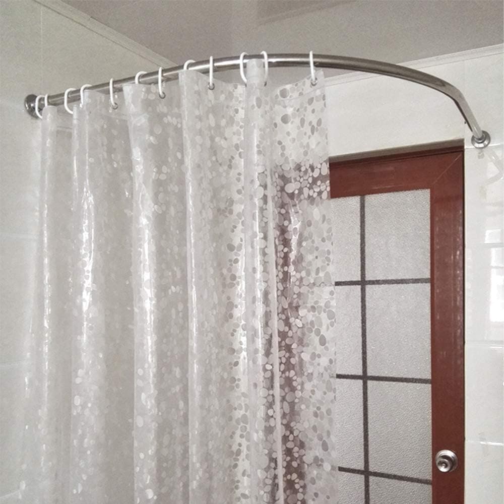 1.8m Waterproof Shower Curtain Lining Pebble Pattern Transparent Odorless for Bathroom, 180x200cm V1188-MS-325-0570