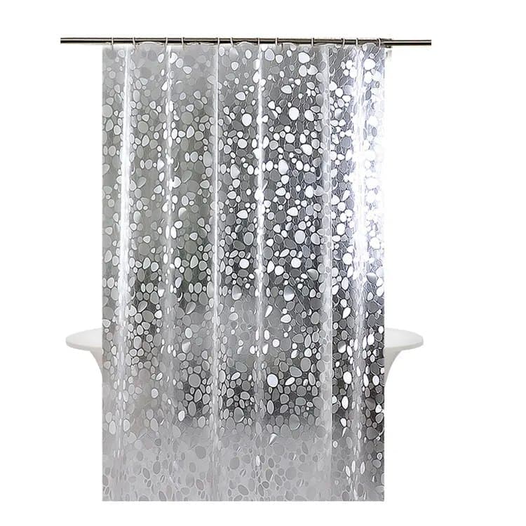Shower Curtain Lining Pebble Pattern Transparent Waterproof Odorless, 1.5/1.8/2x1.8m, 150x180cm V1188-MS-325-0571
