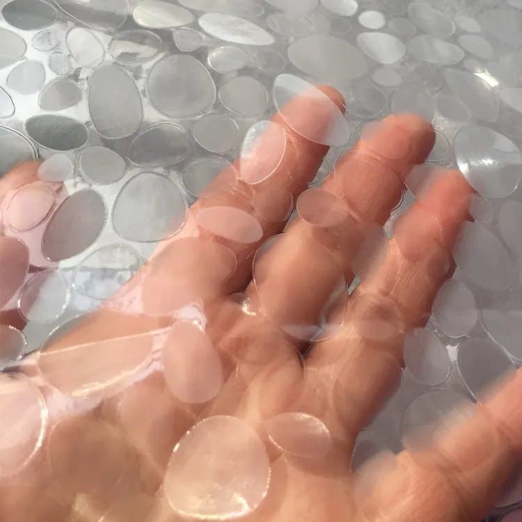 Shower Curtain Lining Pebble Pattern Transparent Waterproof Odorless, 1.5/1.8/2x1.8m, 150x180cm V1188-MS-325-0571