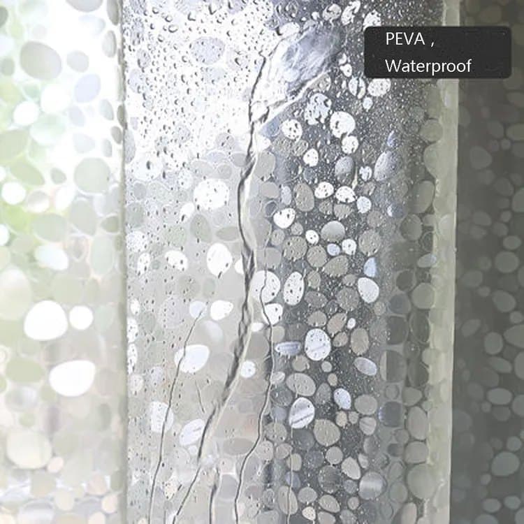 Shower Curtain Lining Pebble Pattern Transparent Waterproof Odorless for Bathroom, 1.5/1.8/2x1.8m V1188-MS-325-0572