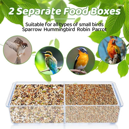 Acrylic bird feeder with suction cup bird bath and food bowl, 15x5.5x16 cm V1188-MS-325-0574