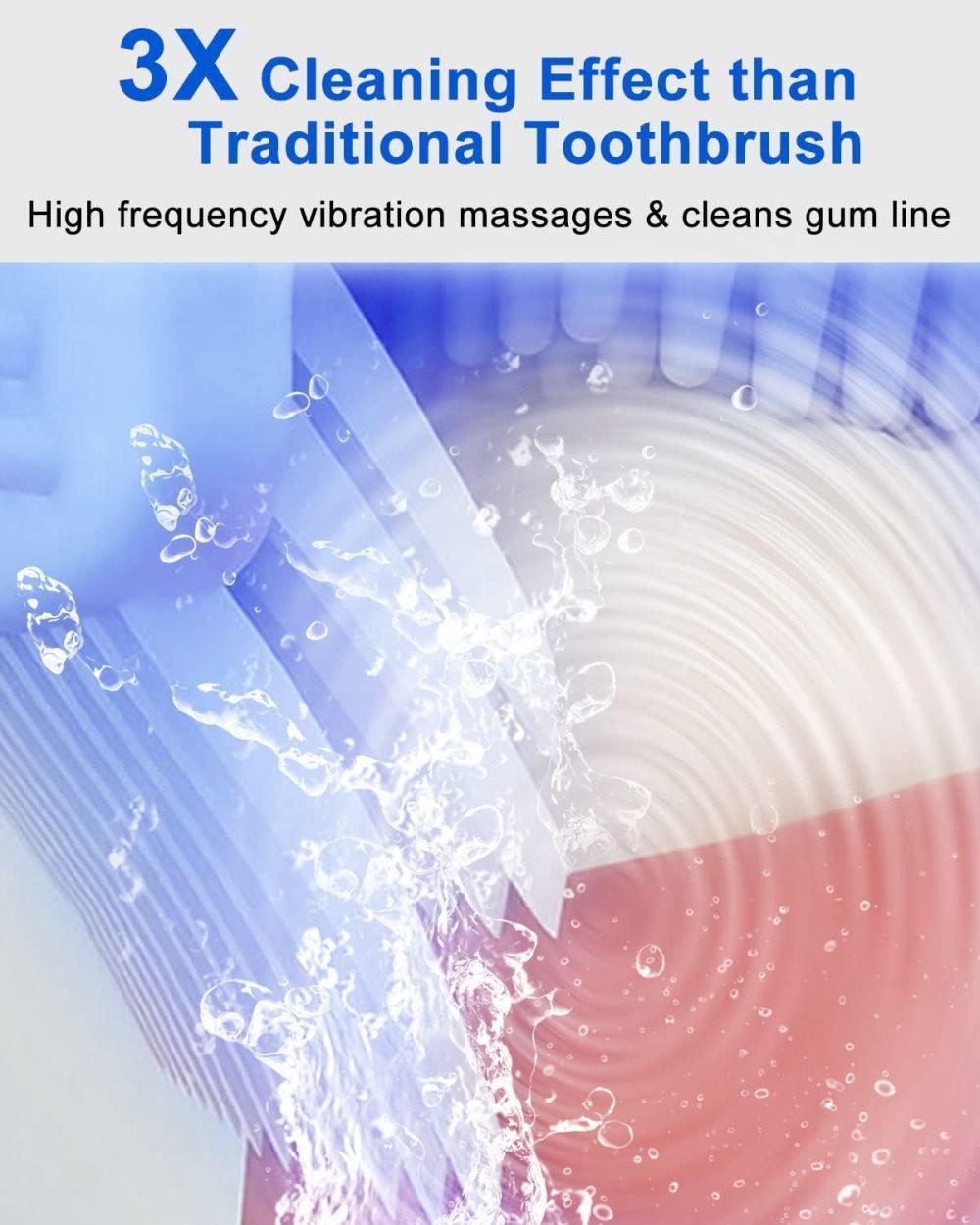 360 degrees U-Shaped Electric Toothbrush, 3 Cleaning Modes, IPX7 Waterproof, Automatic Ultrasonic Tooth V1188-MS-325-0575