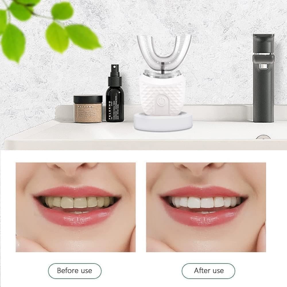 360 degrees U-Shaped Electric Toothbrush with 3 Cleaning Modes, IPX7 Waterproof, Automatic Ultrasonic Tooth V1188-MS-325-0578