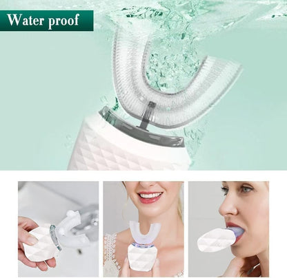 360 degrees U-Shaped Electric Toothbrush with 3 Cleaning Modes, IPX7 Waterproof, Automatic Ultrasonic Tooth V1188-MS-325-0578