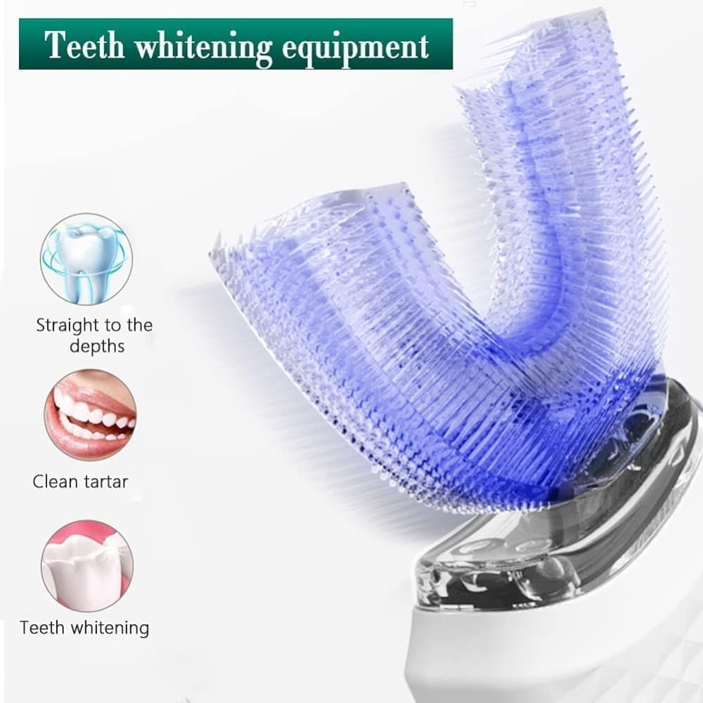 360 degrees U-Shaped Electric Toothbrush with 3 Cleaning Modes, IPX7 Waterproof, Automatic Ultrasonic Tooth V1188-MS-325-0578