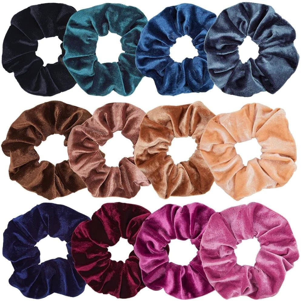 12pcs Velvet Hair Scrunchies for Women, Large Size V1188-MS-325-0580