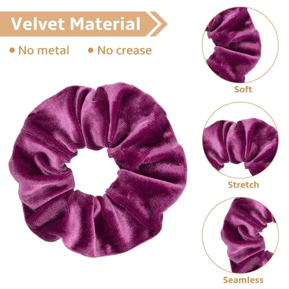 12pcs Velvet Hair Scrunchies for Women, Large Size V1188-MS-325-0580