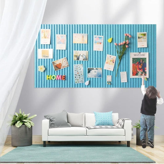 Blue Self-Adhesive Photo Board, Decorative Cork and Wall Panel Bulletin Board with Acoustic Panels for Photos V1188-MS-325-0581