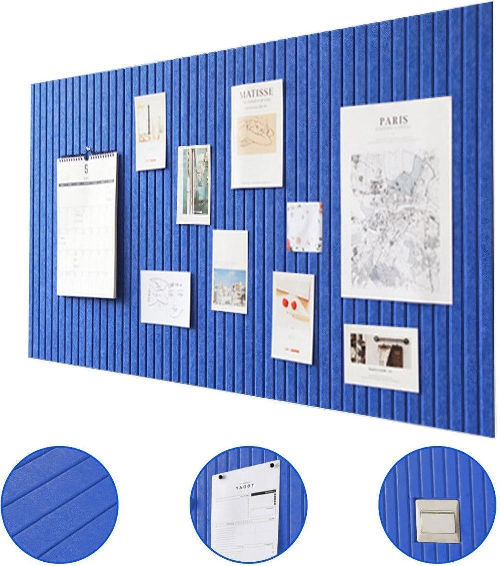 30x30cm Self-adhesive Cork Bulletin Board for Photos and Messages, Dark Blue, for Home and Office V1188-MS-325-0582