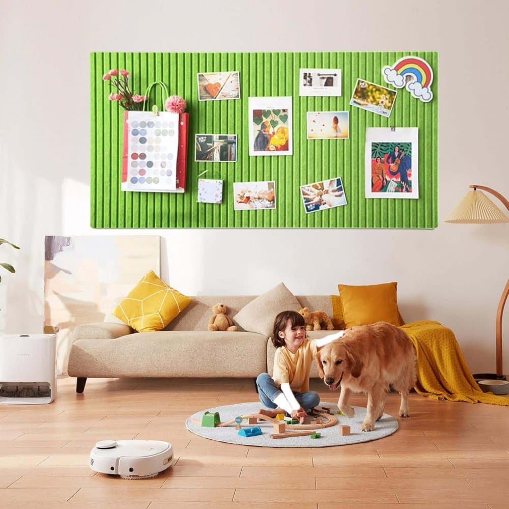 30x30cm Self-Adhesive Photo Board, Decorative Cork and Wall Panel for Photos and Messages, Green, for Home V1188-MS-325-0586