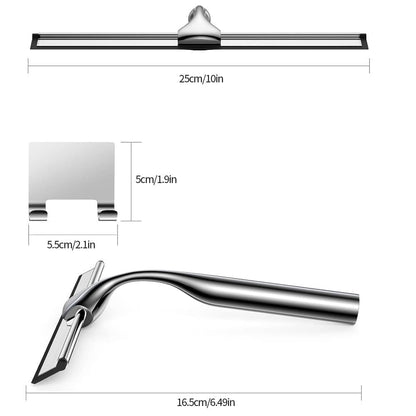 Bathroom Scraper with Wall Hook for Shower Door Kitchen Windows and Car Glass, 1 Pack V1188-MS-325-0602