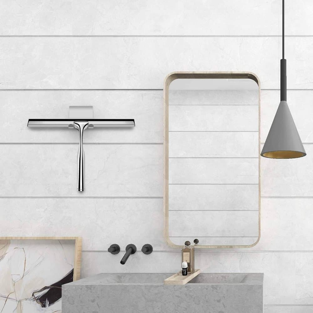 Bathroom Scraper with Wall Hook for Shower Door Kitchen Windows and Car Glass, 1 Pack V1188-MS-325-0602