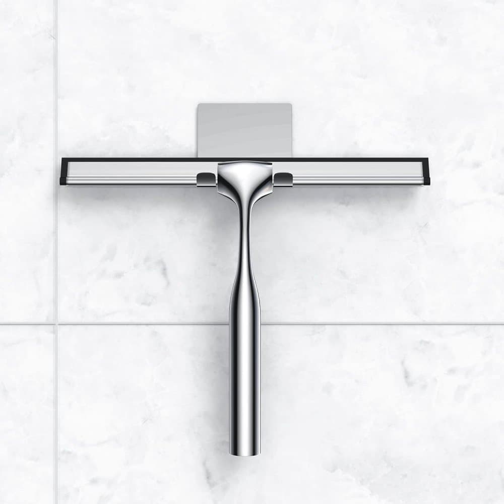 Bathroom Scraper with Wall Hook for Shower Door Kitchen Windows and Car Glass, 1 Pack V1188-MS-325-0602