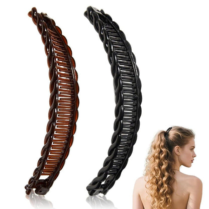 2 pcs Banana Hair Clips, French Fishtail Hair Accessories Combs V1188-MS-325-0603