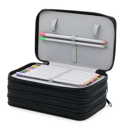 72 Holes Pen Case with Compartments, Large Capacity Organizer, Lightweight Durable, Compatible with School V1188-MS-325-0604
