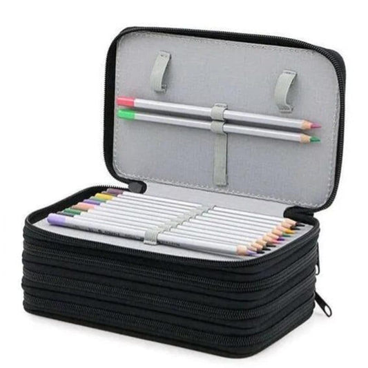 72 Holes Pen Case with Compartments, Large Capacity Organizer, Lightweight Durable, Compatible with School V1188-MS-325-0604