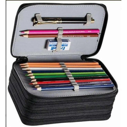 72 Holes Pen Case with Compartments, Large Capacity Organizer, Lightweight Durable, Compatible with School V1188-MS-325-0604