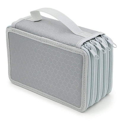 72 Holes Pen Case with Compartments, Large Capacity Lightweight Durable, Gray, Compatible with Students and V1188-MS-325-0605