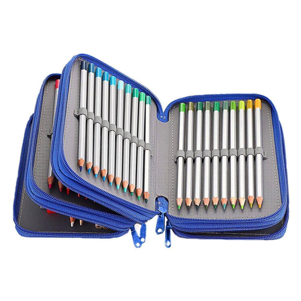72 Holes Pen Case with Compartments, Large Capacity Organizer, Lightweight Durable, Compatible with Students V1188-MS-325-0606