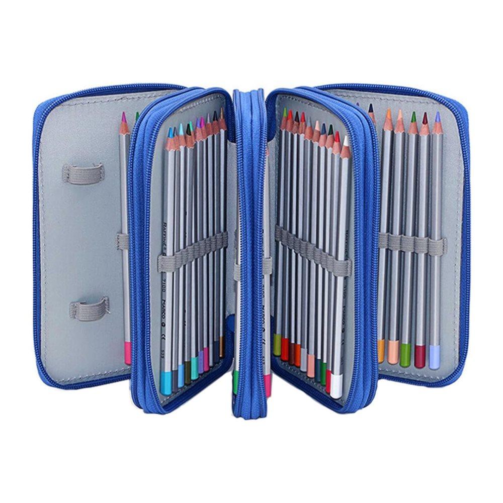 72 Holes Pen Case with Compartments, Large Capacity Organizer, Lightweight Durable, Compatible with Students V1188-MS-325-0606