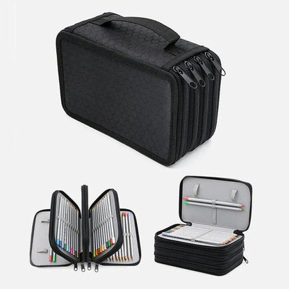 72 Holes Pen Case with Compartments, Large Capacity Lightweight Durable for Students and Office Use, Orange V1188-MS-325-0608