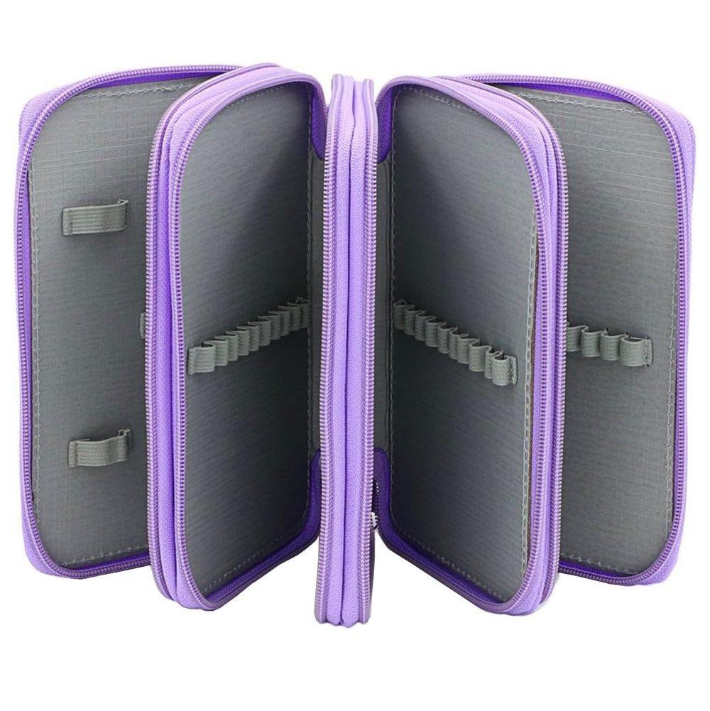 72 Holes Pen Case with Compartments, Large Capacity Lightweight Durable, Compatible with Students and Office V1188-MS-325-0609