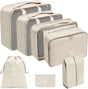 7-Piece Suitcase Organizer Beige, for Luggage Travel Bags V1188-MS-325-0610
