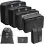 7-Piece Black Suitcase Organizer for Travel Bags V1188-MS-325-0611