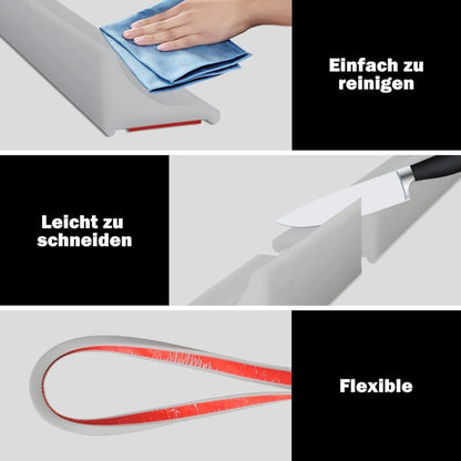 5 m Self-Adhesive Shower Strip Water Barrier with Self-Adhesive Strip, White V1188-MS-325-0615