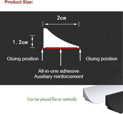 10 m Self-Adhesive Shower Strip Water Barrier with Self-Adhesive Strip, White V1188-MS-325-0625