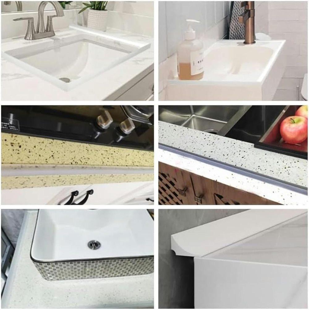 10 m Self-Adhesive Shower Strip Water Barrier with Self-Adhesive Strip, White V1188-MS-325-0625
