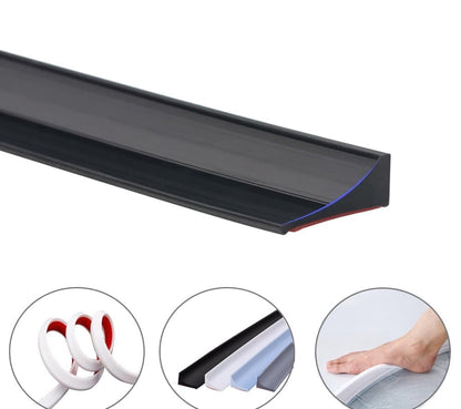 10 m Self-Adhesive Shower Strip Water Barrier with Self-Adhesive Strip, Black V1188-MS-325-0626