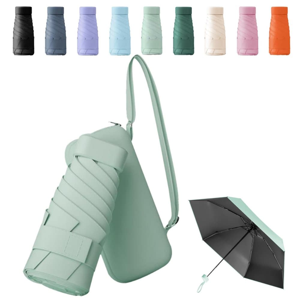 UV Protective Folding Umbrella Green, Lightweight Waterproof Wind-Resistant for Travel Beach Everyday Use V1188-MS-325-0631