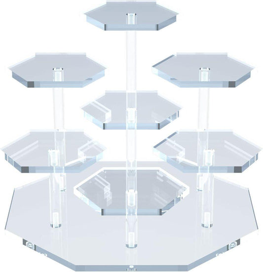 7-Tier Acrylic Display Stand for Cupcakes Perfume Desserts Figurines, Transparent V1188-MS-325-0634
