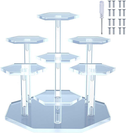 7-Tier Acrylic Display Stand for Cupcakes Perfume Desserts Figurines, Transparent V1188-MS-325-0634