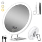 30X LED Makeup Mirror with Lighting, 360 degrees Rotatable Dimmable 3 Light Modes Magnification Suction Cup, V1188-MS-325-0641