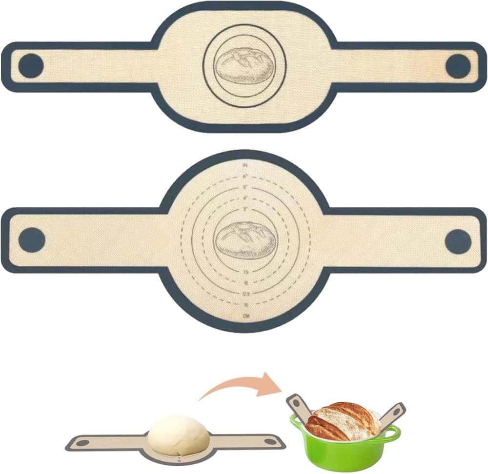2-Pack Extra Thick 0.7mm Oven Mats with Long Handle, Durable Baking Mats for Oven Microwave Air Fryer V1188-MS-325-0642