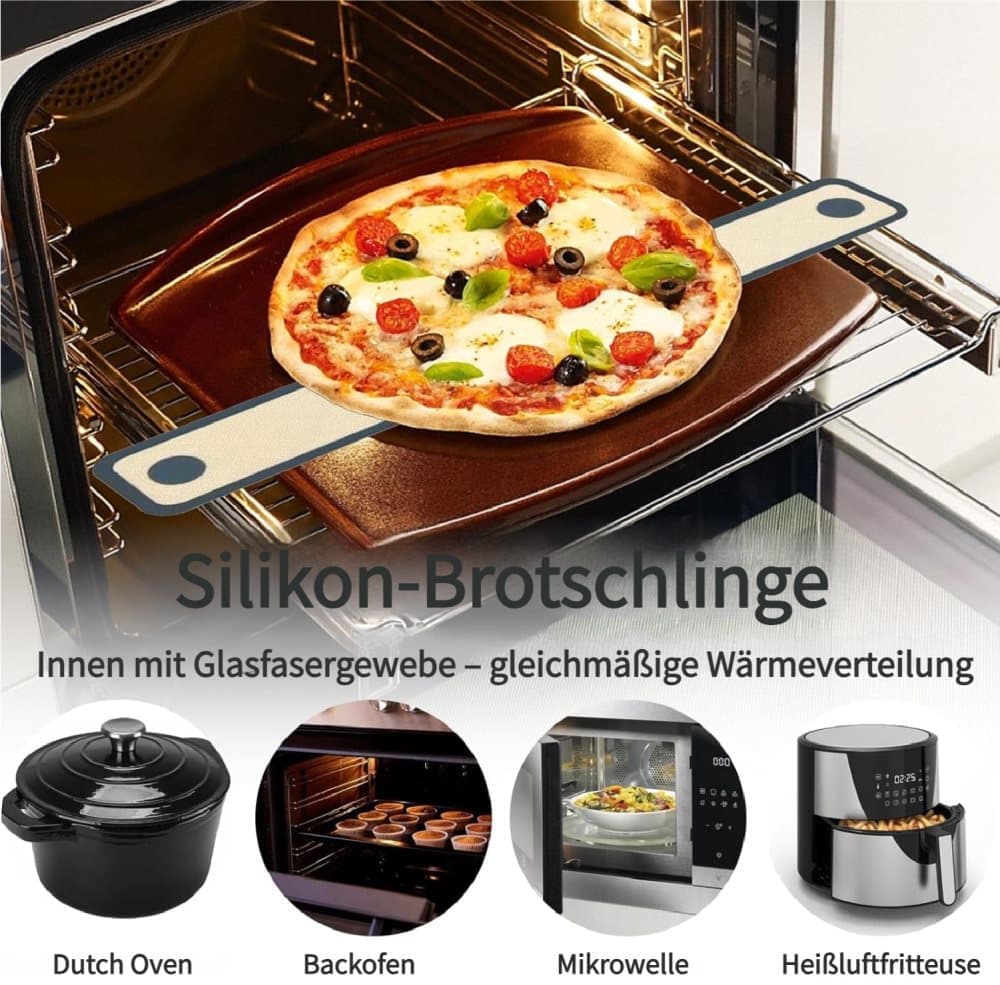 2-Pack Extra Thick 0.7mm Oven Mats with Long Handle, Durable Baking Mats for Oven Microwave Air Fryer V1188-MS-325-0642