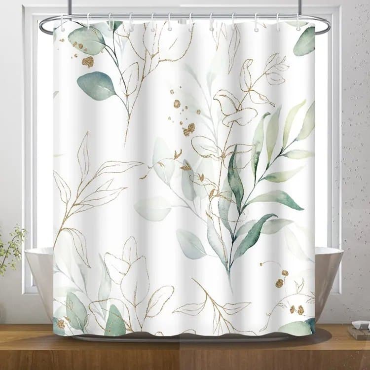 Waterproof Shower Curtain Green Mildew Resistant, 180x180 cm V1188-MS-325-0645