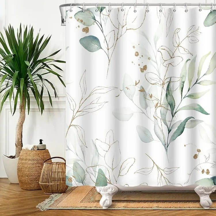 Waterproof Shower Curtain Green Mildew Resistant, 180x180 cm V1188-MS-325-0645