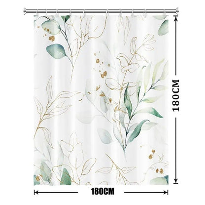 Waterproof Shower Curtain Green Mildew Resistant, 180x180 cm V1188-MS-325-0645
