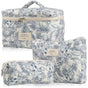 Floral Makeup Bag 3-Piece Set, Travel Toiletry Organizer, 20 x 10 cm V1188-MS-325-0648
