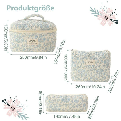 3-Piece Floral Makeup and Toiletry Travel Bag, Size 1 V1188-MS-325-0649