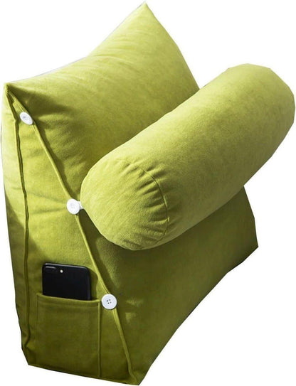 Adjustable Lumbar Support Cushion with Headrest for Office Chair, 45 x 45 x 20cm, Green V1188-MS-325-0652