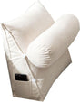 Adjustable Lumbar Support Cushion with Headrest for Office Chair, 45 x 45 x 20cm, White V1188-MS-325-0655