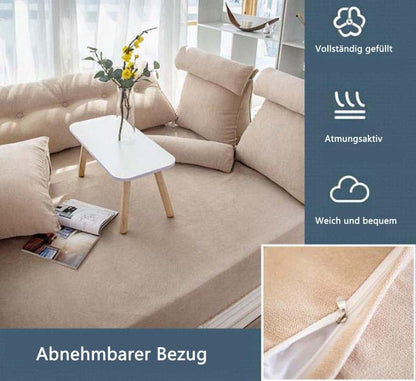 Adjustable Lumbar Support Cushion with Headrest for Office Chair, 45 x 45 x 20cm, White V1188-MS-325-0655