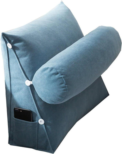 Adjustable Lumbar Support Cushion with Headrest for Office Chair, 45 x 45 x 20cm, Blue V1188-MS-325-0656