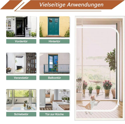 Durable breathable insect-repellent mesh cat door protection, scratch-resistant and pet-safe, 90x210cm, White V1188-MS-325-0660